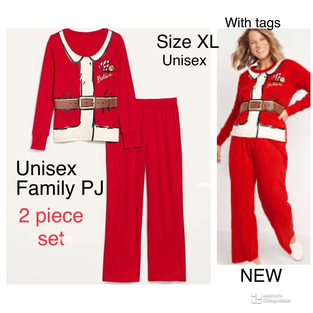 NWT🎁 unisex PJ set, Santa’s Helper 🧑‍🎄’Believe’ xl